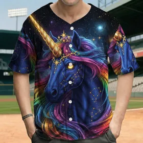 Celestial Unicorn Astrological Constellation - Astrology Lover Gift Baseball Jersey