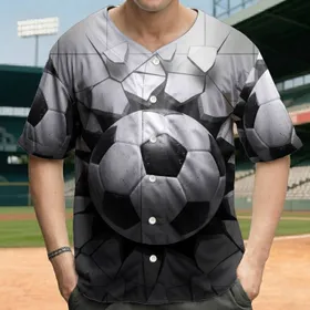 Soccer Ball Exploding Shattered Wall Fragments Scene - Game Day Gift for Soccer Lovers Baseball Jersey