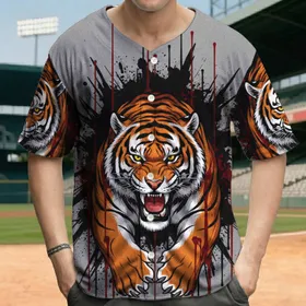 Aggressive Tiger Snarl - Wildlife Lover Gift for Animal Lovers Baseball Jersey