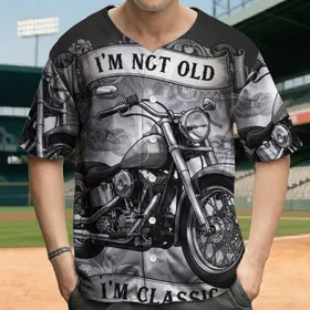 Vintage Cruiser Motorcycle I'm Classic - Biker Culture Gift for Motorcycle Riders Baseball Jersey