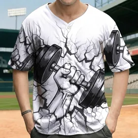 Gripping Barbell Hand Breakthrough - Workout Lifestyle Gift for Gym Lover Baseball Jersey