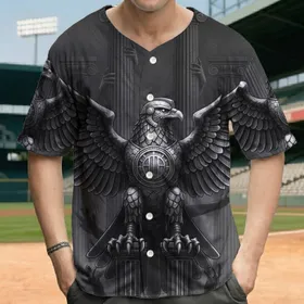 Armored Eagle Shield Columns - History Enthusiast Gift Baseball Jersey