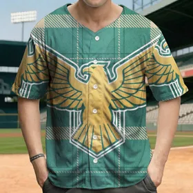 Golden Eagle Spread Wings Plaid - Athletic Lifestyle Gift for Wildlife Fans Baseball Jersey