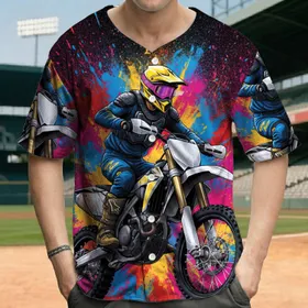 Motocross Rider Dirt Bike Action - Race Day Gift for Motorcycle Lovers Baseball Jersey