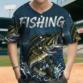 Fishing Word Leaping Largemouth Bass Starry Night Sky - Fishing Lover Gift for Anglers Baseball Jersey