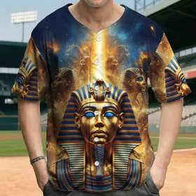 Egyptian Pharaoh Tutankhamun Golden Mask - History Lover Gift for History Buffs Baseball Jersey