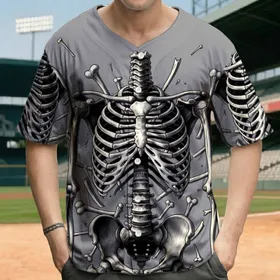 Human Skeleton Torso Rib Cage Clavicle Bones - Science Lover Medical Student Gift Baseball Jersey