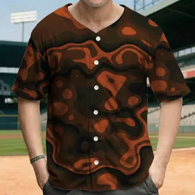Bold Fluid Dynamic Organic Camouflage Contours - Everyday Casual Lifestyle Gifting Baseball Jersey