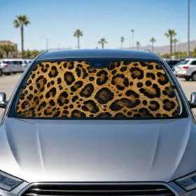 Realistic Leopard Fur Safari Style For Daily Commutes Road Trips And Wild Decor Fans Car Sunshade
