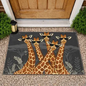 Giraffes Sunglasses African Savanna - Home Decor Gift for Animal Lover Doormat