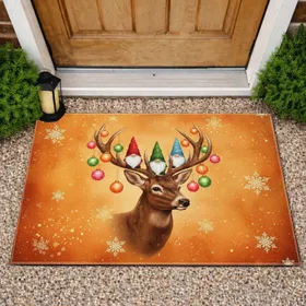 Deer Head Antler Gnomes Christmas Ornaments - Christmas Home Decor Gift Doormat