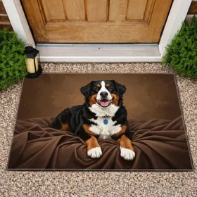 Happy Bernese Mountain Dog Smile - Home Decor Gift for Dog Lovers Doormat