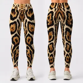 Glamorous Leopard Rosettes And Wildcat Spots For Safari Chic Athleisure Style Women Leggings