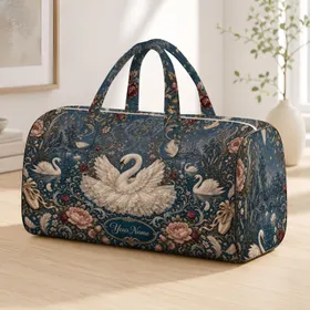 Romantic Swan Lake Ballet Garden With Ivory Swans For Fairytale Travel Gifts For Dancers Quilted Weekend Bag