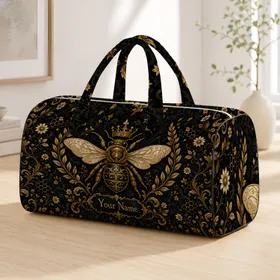 Gothic Golden Crown Bee Damask For Luxury Travel And Halloween Gifts For Opulent Women Quilted Weekend Bag