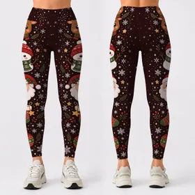 Kawaii Christmas Icons And Snowflakes For Cozy Holiday Parties And Winter Lounging Leggings