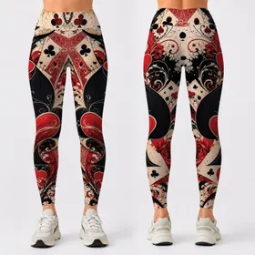 Casino Hearts And Spades Collage For Poker Night Outfits And Romantic Rebel Style Leggings