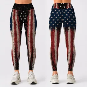 Distressed American Flag 1776 We The People Americana Fourth Of July Freedom Style Leggings