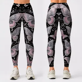Black Silver Butterfly Pearl Rhinestone Glamour For Parties Office And Evening Wear Leggings