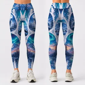 Snow White Wolf Paw Arctic Forest Wildlife For Yoga Gym Hiking And Winter Style Fans Leggings