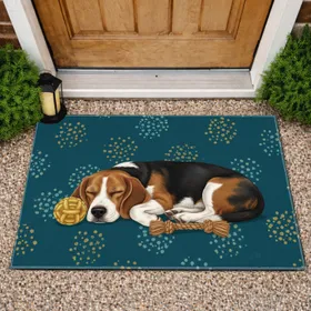 Sleeping Beagle Dog Chew Toy - Home Decor Gift for Dog Lover Doormat