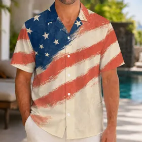 Vintage Coastal Stars And Coral Stripes For Beach Holidays And Resort Weekend Travel Hawaiian Shirt