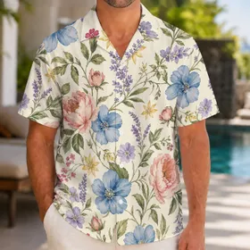 Vintage Cottage Garden Florals For Spring Getaways, Resort Trips And Coastal Escapes Hawaiian Shirt