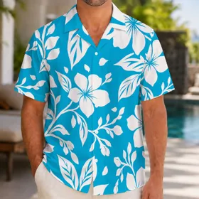White Tropical Floral Branches for Beach Parties, Resort Trips and Island Getaways Hawaiian Shirt