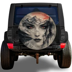 Surreal Mountain Woman Portrait For Wilderness Road Trips And Adventure Vehicle Owners Spare Tire Cover
