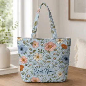 Cottage Garden Floral Blooms For Everyday Errands, Market Days And Gifts For Women Quilted Tote Bag