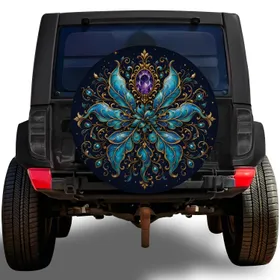Celestial Floral Medallion For Night Drive Style And Road Trip Adventure Traveler Gifts Spare Tire Cover