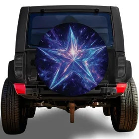 Radiant Crystal Star Cosmic Aurora For Night Driving And Adventure Travel Vehicle Style Spare Tire Cover
