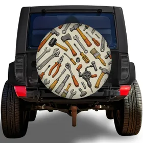 Vintage Hand Tools For Rugged Workshop, Camping And Outdoor Repair Lifestyle Fans Spare Tire Cover