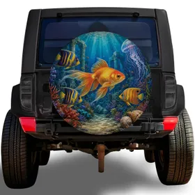 Tropical Goldfish Coral Reef For Ocean Lovers RV Travel And Camping Adventures Trips Spare Tire Cover
