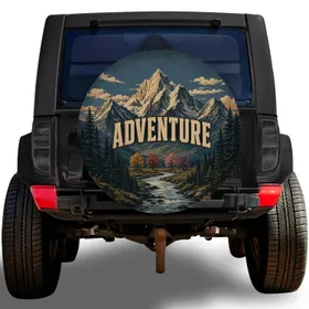 Vintage Mountain River Adventure Camping Travel Gift for Hikers and Outdoor Lovers Spare Tire Cover