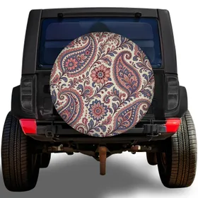 Vintage Botanical Paisley Florals For Boho Road Trips And Weekend Jeep SUV Adventures Spare Tire Cover