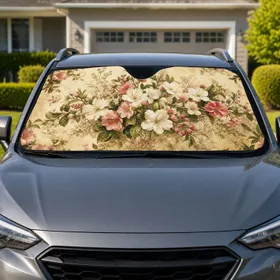 Vintage Spring Floral Bouquet for Elegant Garden Lovers and Everyday Driving Style Car Sunshade