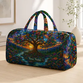 Tree Of Life Sunset Landscape Travel Getaway Gift For Nature Lovers Quilted Weekend Bag
