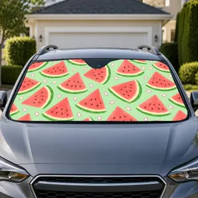 Watermelon Slices on Mint Green for Summer Road Trips and Fruit Loving Car Drivers Car Sunshade