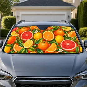 Citrus Fruit Garden for Tropical Summer Road Trips and Bright Everyday Driving Escapes Car Sunshade