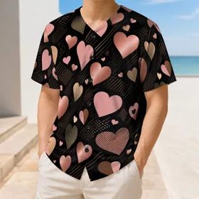 Rose Gold And Blush Heart Motifs For Valentine Games And Romantic Activewear Lovers Baseball Jersey
