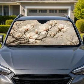 Ivory Magnolia Floral Branches For Elegant Everyday Driving Decor For Flower Lovers Car Sunshade