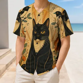 Retro Tuxedo Cat And Songbirds For Vintage Sports Fans, Casual Game Days And Tailgates Baseball Jersey