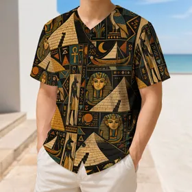 Ancient Egyptian Pyramids And Pharaoh Motifs For Softball Games And Daily Streetwear Baseball Jersey