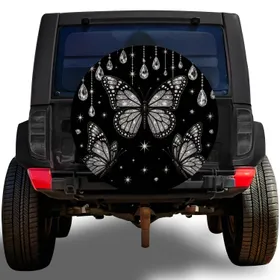 Crystal Butterfly Rhinestone Drip For Glam RV Travel And Night Driving Style Lovers Spare Tire Cover