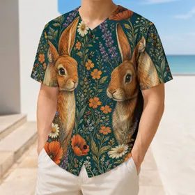 Woodland Rabbit Wildflower Garden For Spring Festivals, Picnics And Nature Lovers Baseball Jersey