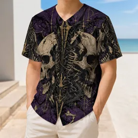 Gothic Skull And Thorn Motif For Dark Streetwear, Concerts And Alternative Style Baseball Jersey