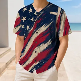 Christian American Flag Cross Patriotic Sportswear For Faithful Fans And Veterans Baseball Jersey