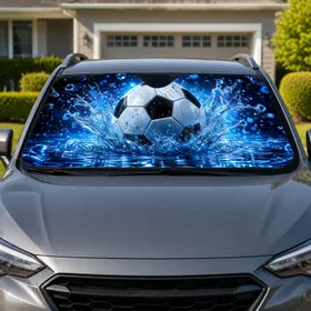 Football Water Splash Midnight Blue Sports Gift For Soccer Players And Fans Athletes Car Sunshade