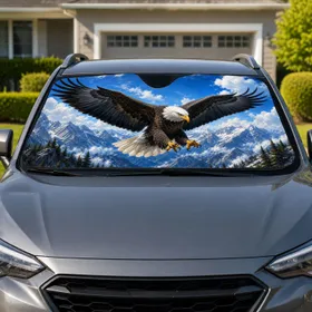 Bald Eagle Mountain Landscape For Patriotic Road Trips And Outdoor Adventure Lovers Car Sunshade